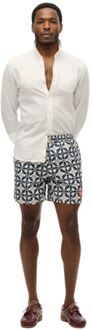 Superdry Tile Print 17 Zwemshort Heren XL Blauw dessin