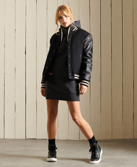 Superdry Track & Field Hoodie Jurk - maat EU 36 Normaal/ UK 8 Normaal Lichtgrijs