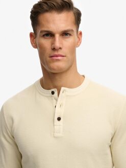 Superdry Trui Henley Textured Ecru Off-White - L,M,XL,XXL