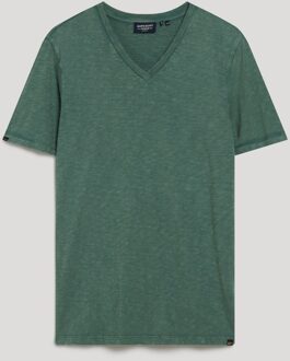 Superdry V-Neck Slub Short Sleeve T-Shirt Drius Green  XL Groen
