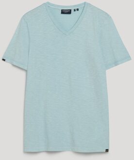 Superdry V-Neck Slub Short Sleeve T-Shirt POWDER BLUE  M Blauw