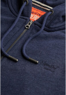Superdry Vest hoodie zip navy Blauw - M
