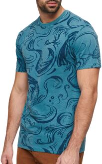 Superdry Vintage Overdye Printed Shirt Heren blauw - L