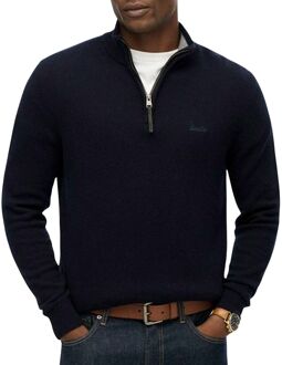 Superdry Wool Blend Half Zip Sweater Heren - L