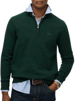 Superdry Wool Blend Half Zip Sweater Heren - L