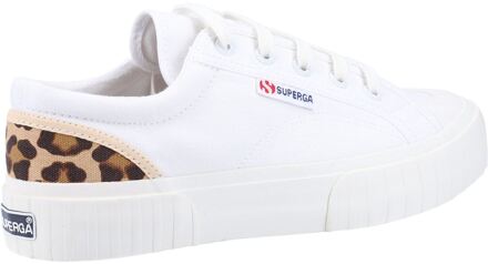 Superga 2630 Stripe Pad Leopard 100% Katoen Dames Trainers Wit/Leopard - maat EU 42 / UK 8