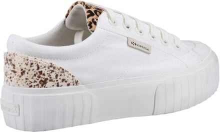 Superga 2631 Kalfsleer Details Vrouwen Wit Avorio/Leopard Spots Trainers - EU 38.5 / UK 5.5
