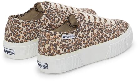 Superga 2740 Leopard Print Canvas Damesluipaard Sneakers - maat EU 39/ UK 6 Bruin