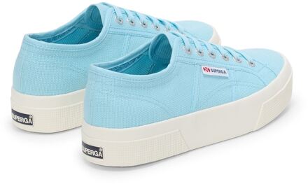 Superga 2740 PLATFORM Katoenen Dames Crystal Azul Sneakers Turquoise