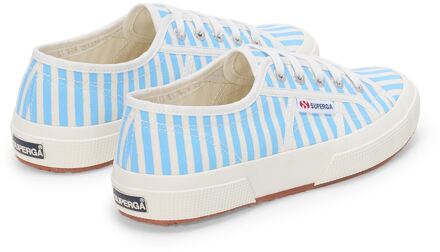 Superga 2750 Strepen Print Katoenen Dames Off White/Azure Sneakers Blauw - EU 36 / UK 3