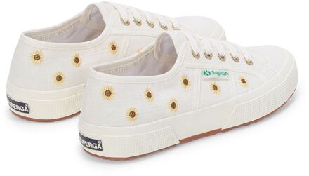 Superga Embroidery Linen Sunflower Linnen Dames Sneakers In Het Wit - maat EU 42 / UK 8