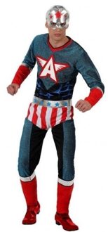 Superheld Amerikaanse kapitein verkleed pak/kostuum voor heren Multi