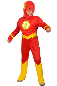 Superheld Flash Kostuum Kind Rood - Zalm, Multikleur - Print