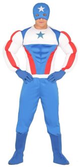 Superheld Kapitein Amerika Kostuum Voor Heren L (52-54) - Carnavalskostuums Multikleur