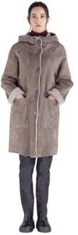 Superlicht Suede Shearling Parka Gimo's , Green , Dames - Xl,L,M