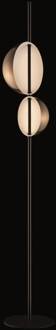 Superluna 397 LED vloerlamp, messing messing, zwart