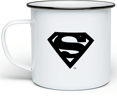 Superman Logo Enamel Mug - White