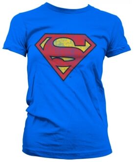 Superman Vintage Superman logo verkleed t-shirt blauw dames