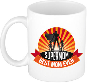 Supermom, best mom ever mok / beker wit - cadeau mama - Moederdag / verjaardag - feest mokken Multikleur