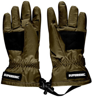 Superrebel nutz ski glove superstainable with fleece - Bruin/groen - 116/128