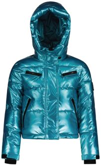 Superrebel Spicy Girls Hooded Metallic Ski-Jas Junior Blauw - 12 Years