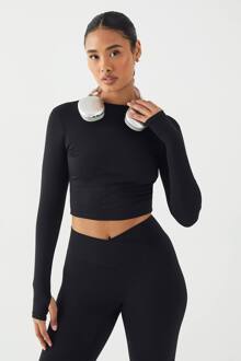 Supersoft Peached Sculpt Top Met Lange Mouwen, Black