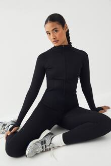 Supersoft Peached Sculpt Zip Through Jacket, Black - XL