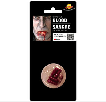 Superstar 6x stuks horror kunstbloed capsules voor in de mond Rood