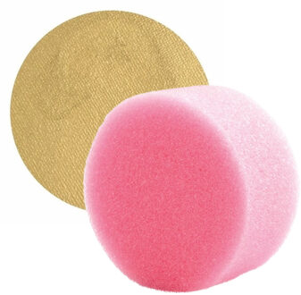 Superstar Carnaval schmink met sponsje - goud - gezicht/lichaam - 16 ml - kind/volwassenen