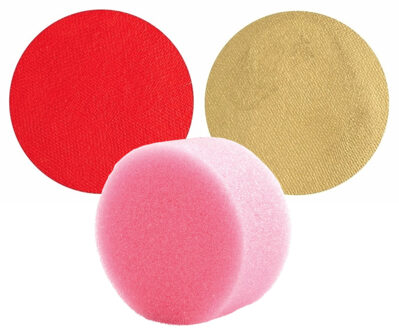 Superstar Carnaval schmink met sponsje - rood/goud - gezicht/lichaam - 16 ml - kind/volwassenen