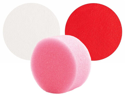 Superstar Carnaval schmink met sponsje - rood/wit - gezicht/lichaam - 16 ml - kind/volwassenen