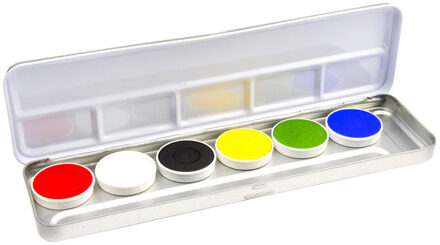 Superstar Carnaval Schmink palet - 6 kleuren - op waterbasis - Grimeer artikelen