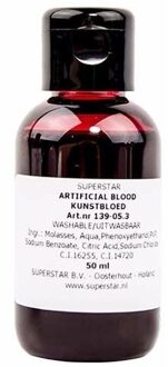 Superstar Fles kunstbloed - 50 ml - nepbloed - namaakbloed - Halloween - Horror thema party Rood