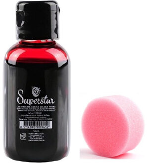 Superstar Flesje dun vloeibaar professioneel horror nepbloed schmink 50 ml met aanbreng sponsje