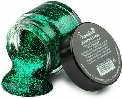 Superstar Glittergel - groen - 15 ml - voor lichaam/gezicht en haar - festival - verkleedaccessoires