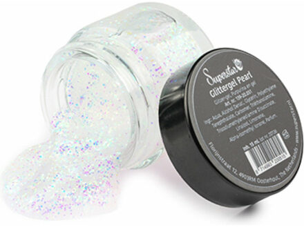 Superstar Glittergel - parelmoer - 15 ml - voor lichaam/gezicht en haar - verkleedaccessoires