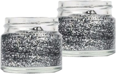 Superstar Glittergel voor lichaam/gezicht en haar - 2x - zilver - 15 ml