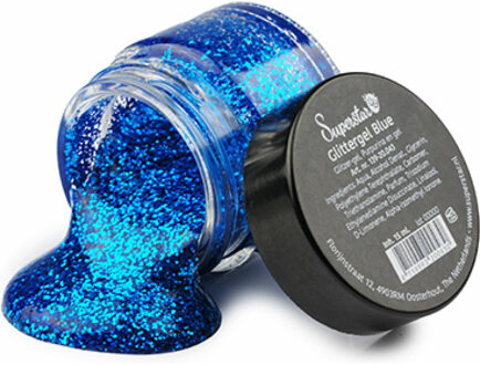 Superstar Glittergel voor lichaam/haar en gezicht - blauw - 15 ml