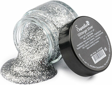 Superstar Glittergel - zilver - 15 ml - voor lichaam/gezicht en haar - festival - verkleedaccessoire