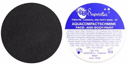 Superstar grimeer schmink - 1x - zwart - 16 gram - carnaval/verkleed thema
