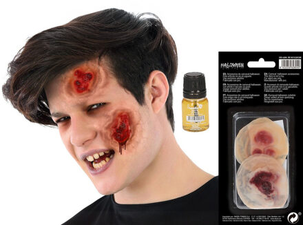 Superstar Horror/Halloween verkleed accessoires bloed/vlees - nep wond - opplakken - littekens
