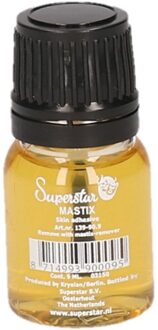 Superstar mastix huidlijm - 1x - met kwastje - 9 ml - voor snorren en baarden