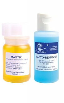 Superstar mastix huidlijm 50 ml en remover 50 ml - Lijm voor snorren baarden pruiken - Grime/Schmink artikelen - Halloween/Carnaval/Themafeest