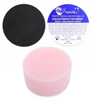 Superstar Pieten schmink setje - Zwart - met sponsje - gezicht - 16 ml - grimeren - kind/volwassenen