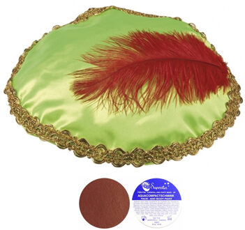 Superstar Pieten verkleedsetje - Pieten baret/muts - groen - inclusief roetveeg schmink - bruin