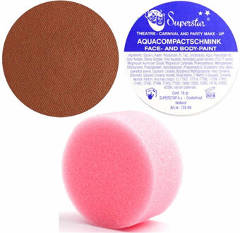 Superstar schmink kleur Indisch bruin - 16 gram - met rond grimeer sponsje - Schminken - alle leefti