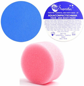 Superstar schmink kleur lichtblauw - 16 gram - met rond grimeer sponsje - Schminken - alle leeftijde