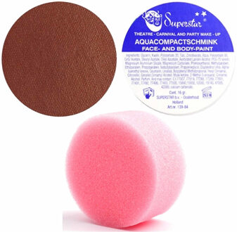 Superstar schmink kleur lichtbruin - 16 gram - met rond grimeer sponsje - Schminken - alle leeftijde