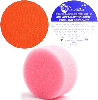 Superstar schmink oranje 16 gram met rond grimeer sponsje