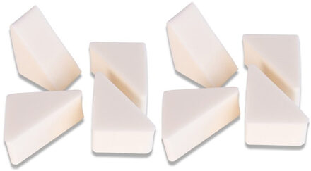Superstar Schmink sponsjes - 8x - driehoek - latex - wit - 5 x 4 cm - make-up sponsjes